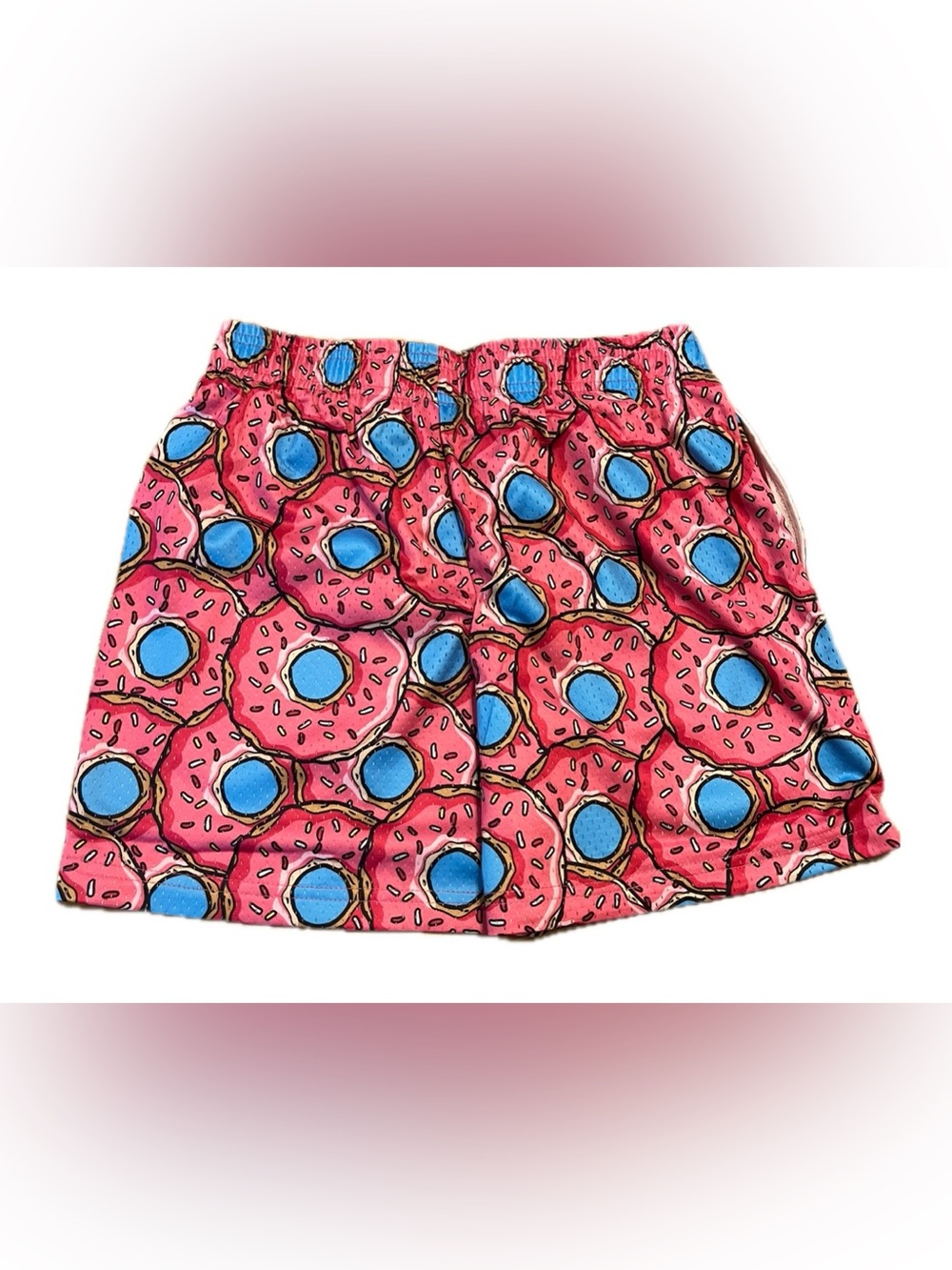 NWT Baseball Lifestyle 101 Donut Shorts Strawberry Pink Blue Mesh, Size YM